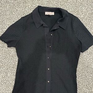 Philosophy Black Textured Blouse